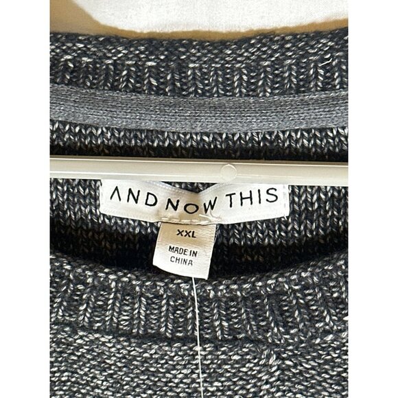 And Now This Mens Knit Pullover Crewneck Sweater, Black, Size XXL, NWT - Picture 3 of 5